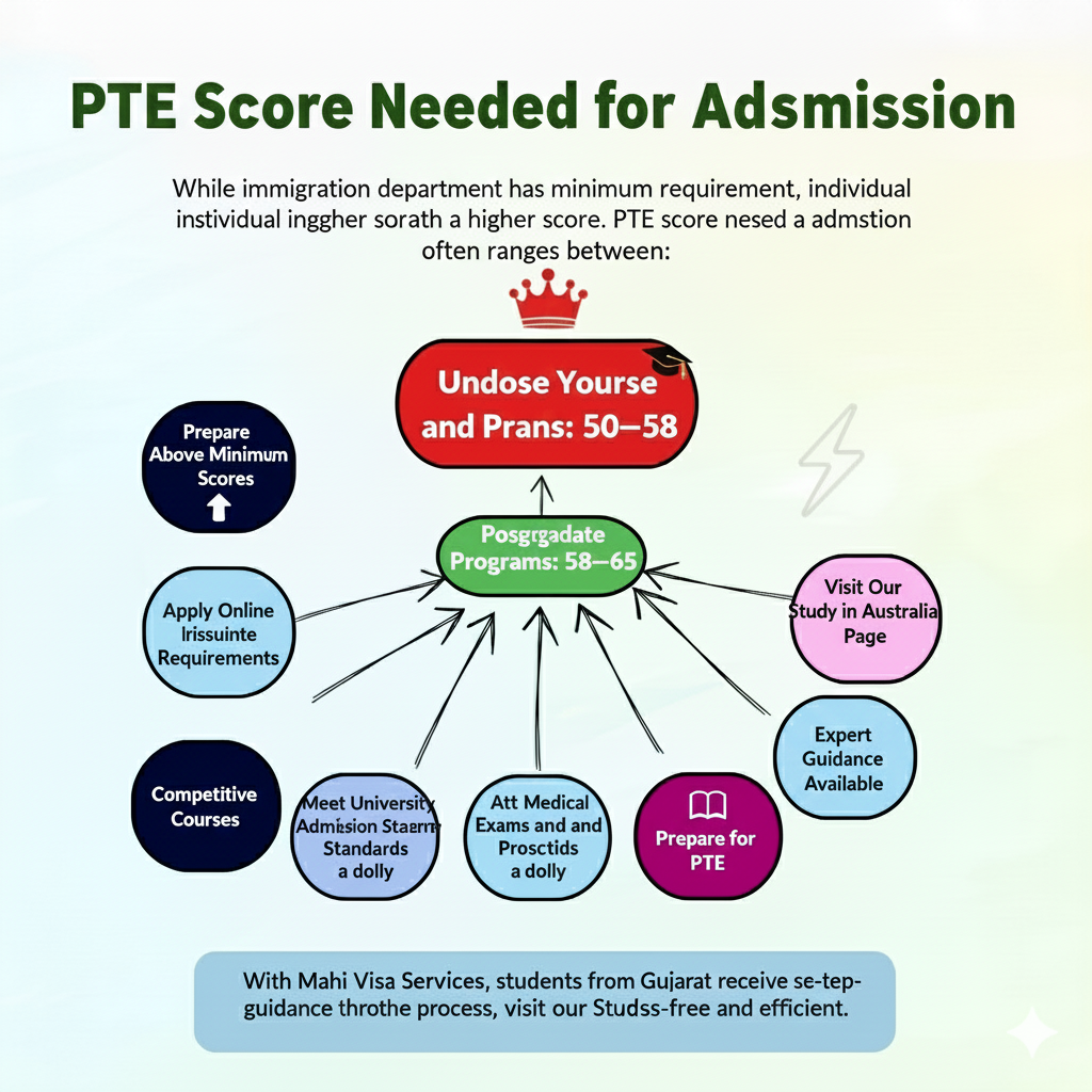 minimum pte score for australia student visa