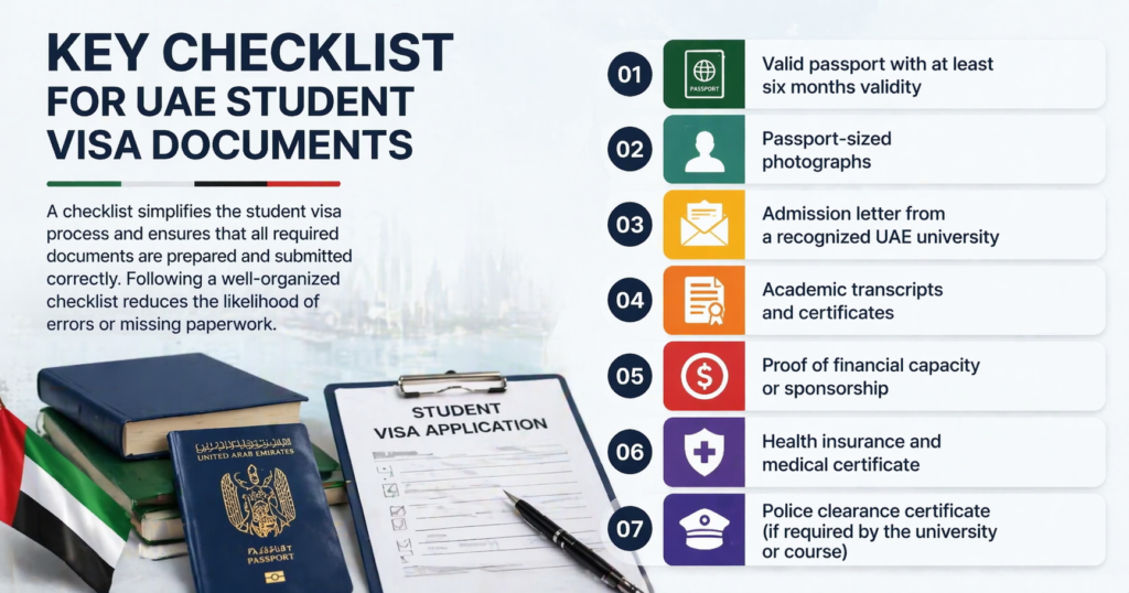 Key Checklist for UAE Student Visa Documents
